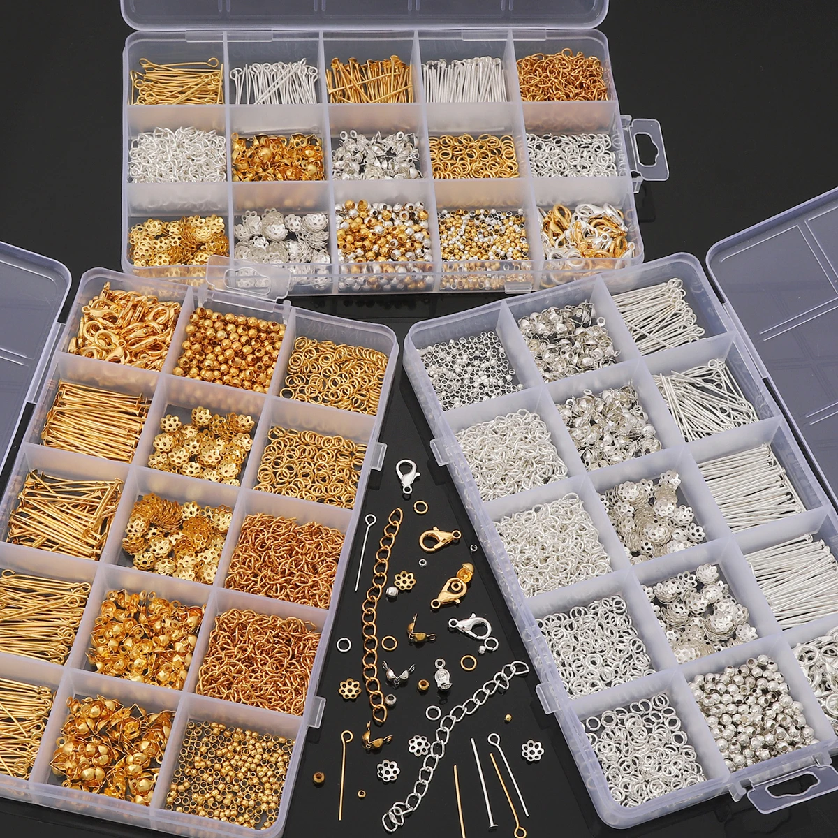 1260pcs/Set Jewelry Making Starter Kit Earrings Necklace Findings DIY Beads Jewelry AccessoriesSuitable For Adults And Beginners