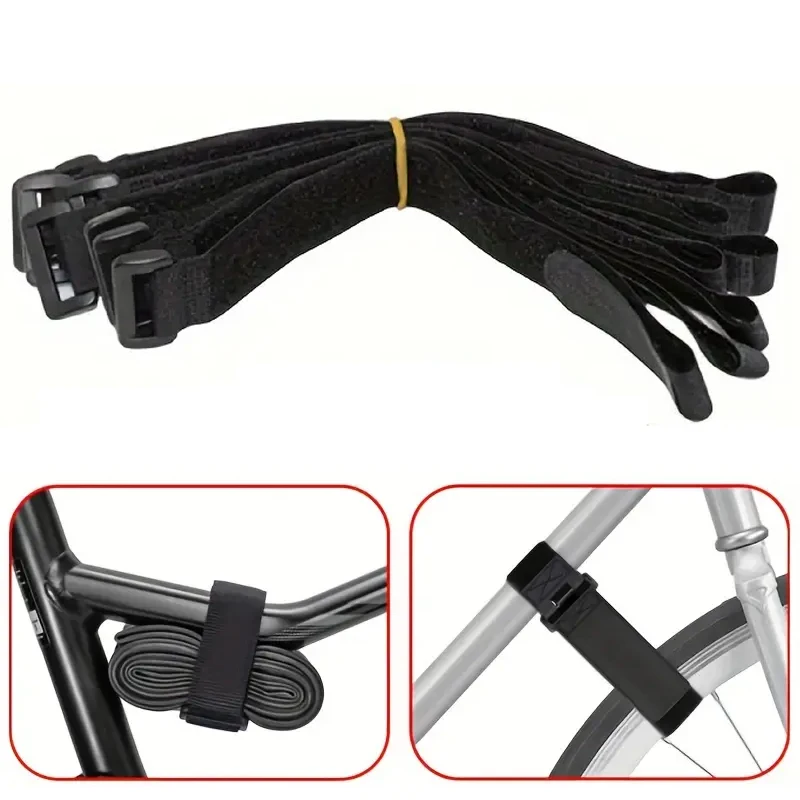 4PCS Reusable Fastening Bike Tie Nylon Hook Reverse Buckle Straps Nylon Cable Ties Fastener Tapes Self Aadhesive  2.5*30cm Ties