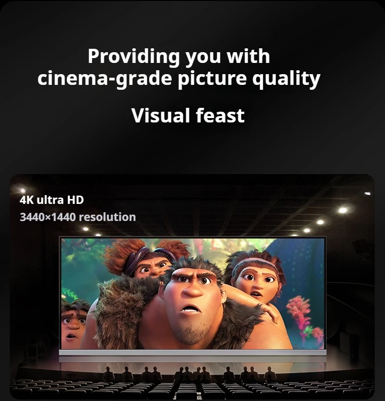 Monitor da 34" Schermo per pesci 2K Supporto multitasking Tipo-C 65W Ricarica Display per computer da gioco Lega di alluminio