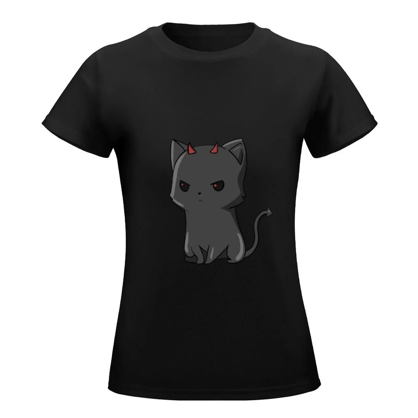 Evil cat T-Shirt Female clothing Aesthetic clothing cropped t shirts for Women