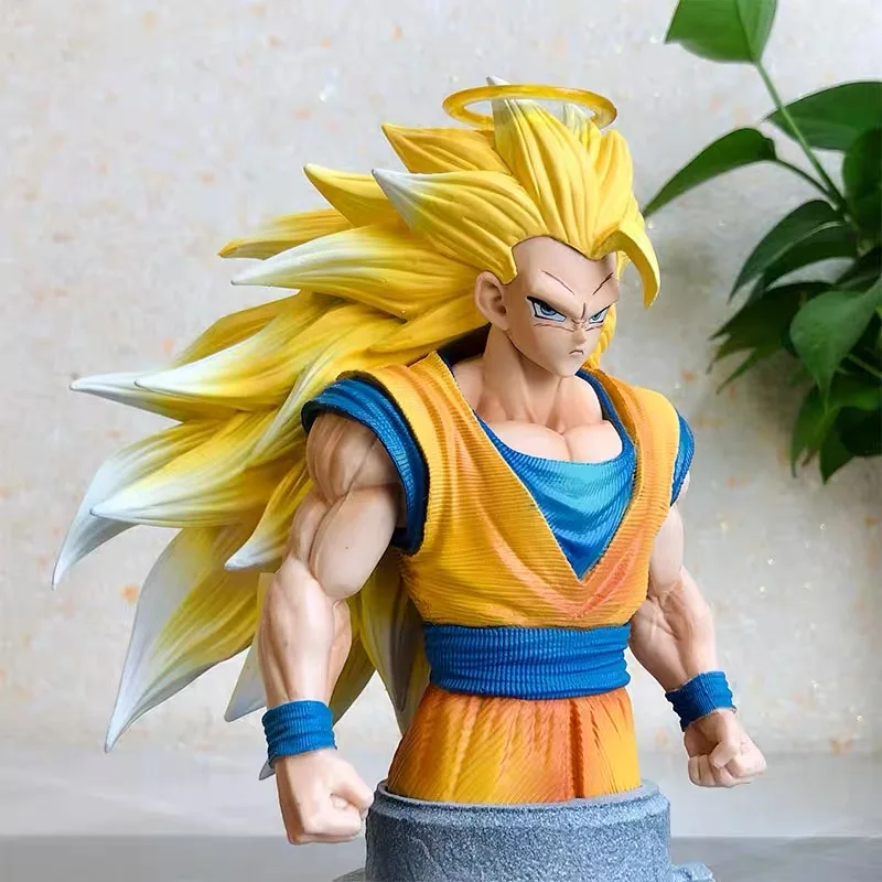 20cm Anime Dragon Ball Figures GK Angel SSJ3 Son Goku Bust Action Figures PVC Model Collection Toys Birthday Gifts