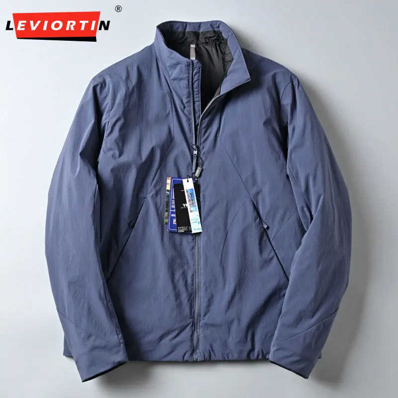 

Мужская модная легкая теплая куртка с воротником-стойкой, городская уличная ветрозащитная и водонепроницаемая повседневная свободная хлопковая куртка