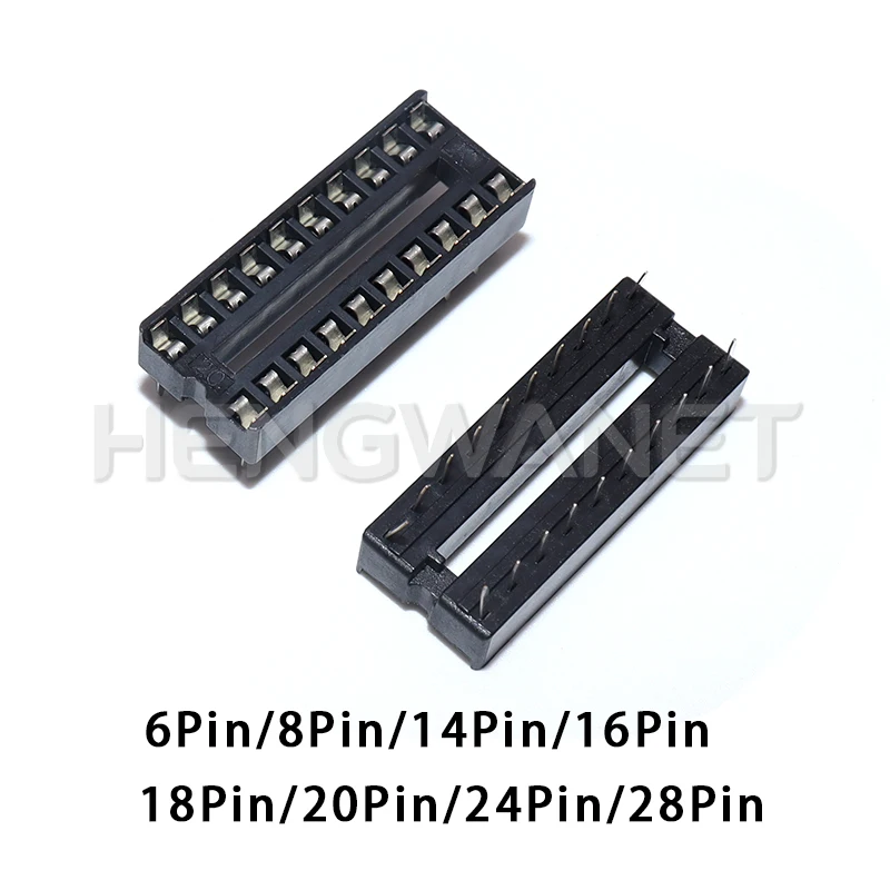 10pcs IC Seat 6P/8P/14P/16P/18P/20P/24P/28P DIP IC Sockets Adaptor Solder Integrated Circuits Sockets Electronic Component