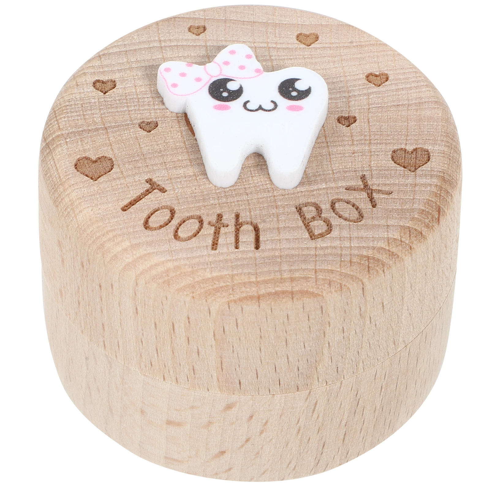 

Baby Teeth Box 3D Carved Wooden Keepsake for Kids Toddler First Tooth Storage Small Gift Boxes