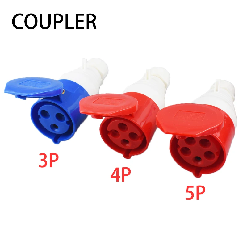 IP44 Industriestecker und Steckdose, wasserdichter Steckverbinder, 3PIN, 4PIN, 5PIN, 16 A/32 A, wasserdichte elektrische Anschluss-Wandsteckdose