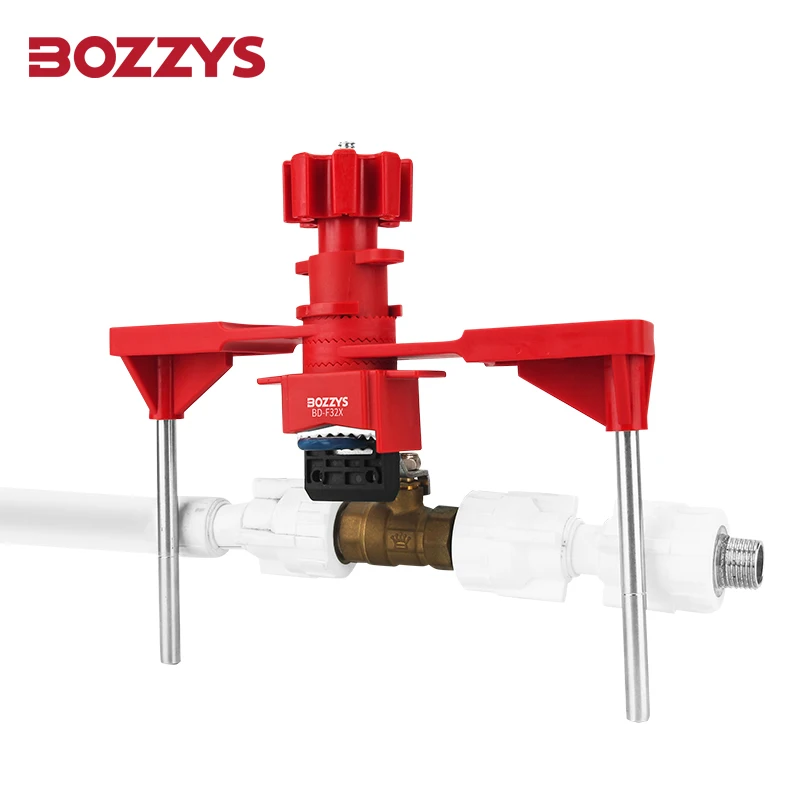 BOZZYS Universal Valve Lockout Device wiht Single or Double Arm and Plastic-coated Steel Cable for Industrial Lockout-tagout