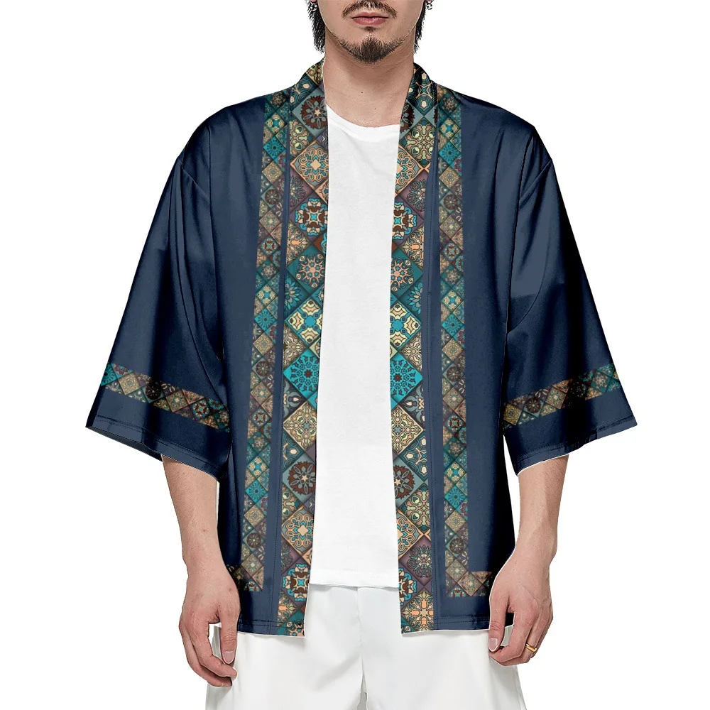 Vintage Style Traditional Print Kimono 2023 Fashion Men Women Cardigan Asian Clothing Summer Beach Yukata Japanese Samurai Haori