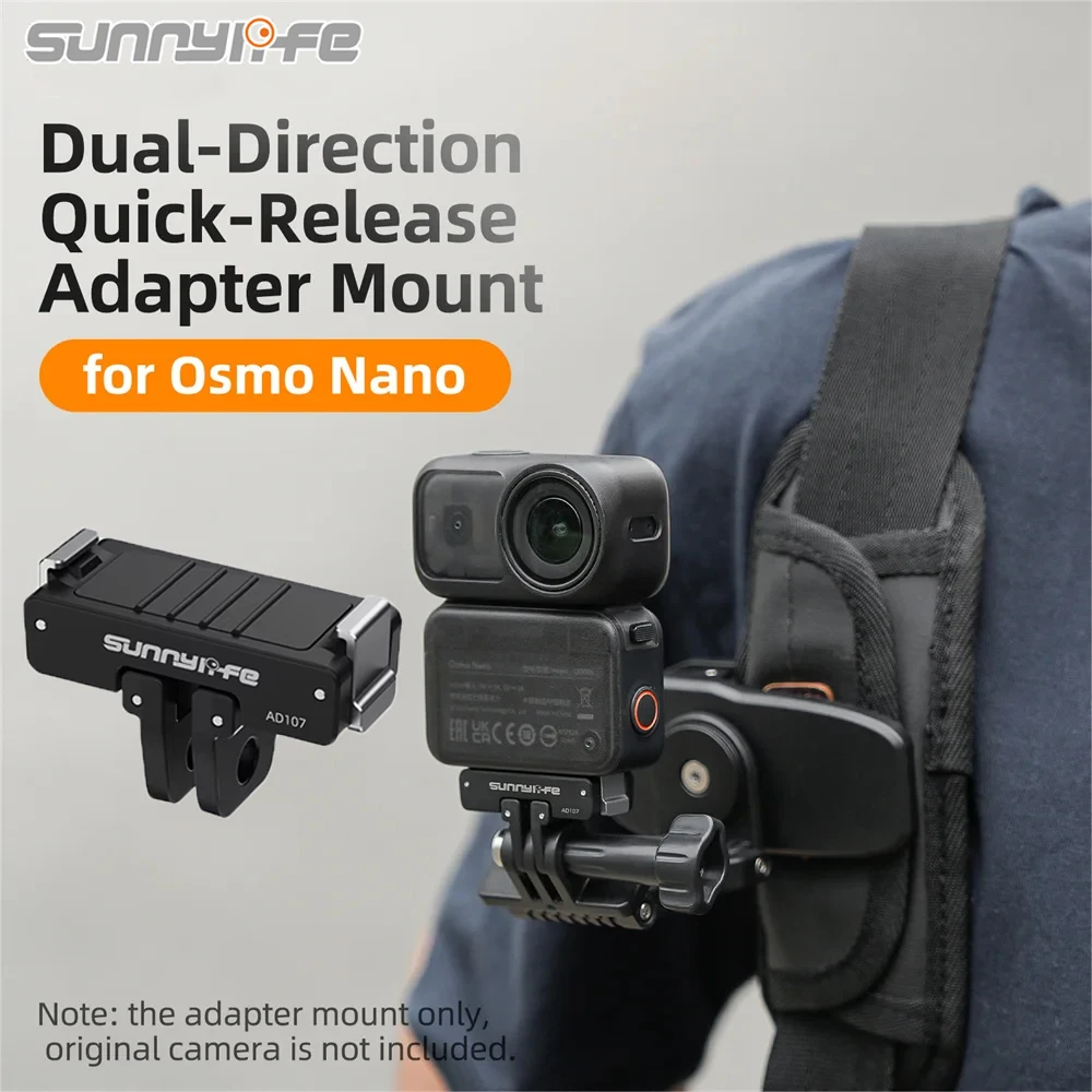 

Sunnylife Quick-Release Adapter Mount Base For DJI OSMO Nano Camera Magnetic Two Claw Adapter 1/4 Thread Universal Port Bracket