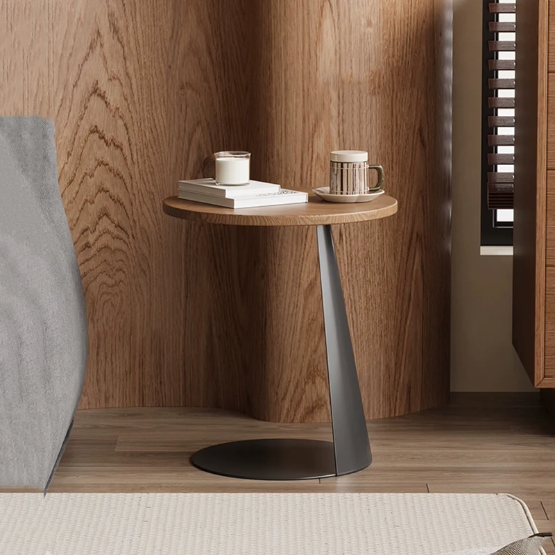 k*-Nordic Furniture,Solid Wood Edge Table,Living Room Coffee Table,Mobile Metal Tea Table,Creative Storage Desk,Home Bedside