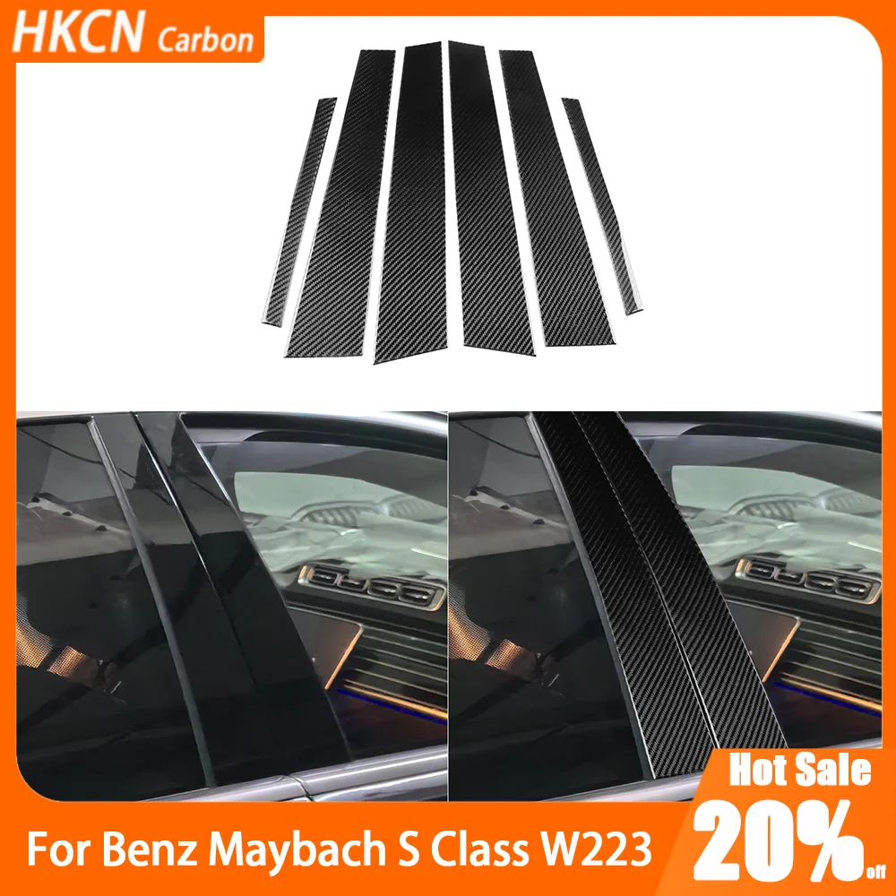 

Carbon Fiber B-pillar Door Post Panel Car Accessories Exterior Cover Trim Sticker Modification For Benz Maybach S Class W223 21+