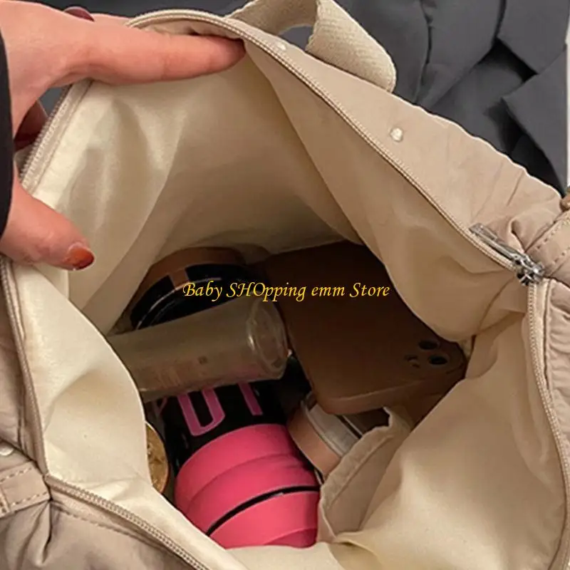 

23GD Fashion Baby Diaper Changing Bag Large Capacity Cotton Tissues Organiser Portable Handbag for Travel Everyday