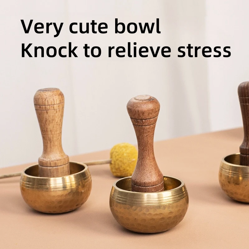 Miwayer Mini Singing Bowl Nepal Handmade Tibetan Buddha Thumb Sound Bowl Music Meditation Yoga Religious Supplies Stress Relief image 3