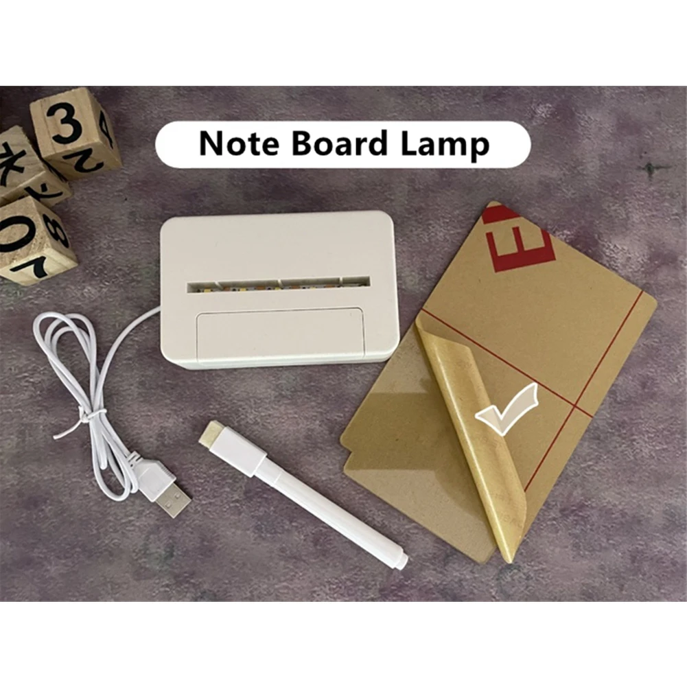 Transparent Luminous LED Night Lights USB Luminous Acrylic Night Light Erasable Write Message Board Calendar Desktop Ornaments