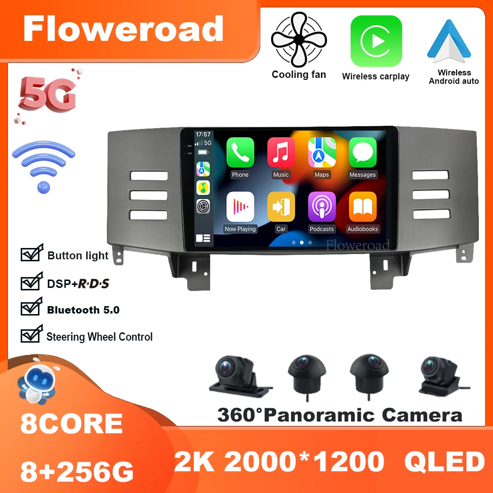 

9 Inch Android 13 For Toyota Mark X X120 1 2004-2009 Car Radio Video Player Navigation stereo GPS Carplay Auto BT5.0 5GWiFi