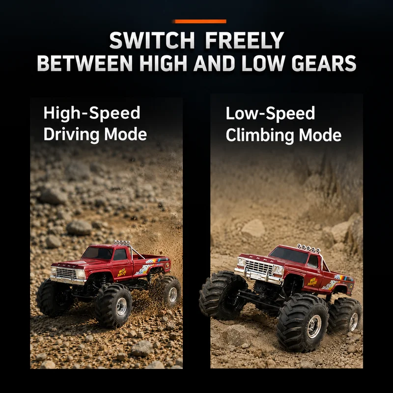 FMS 1:24 F100 Climbing Car Magnetic Suction Car Shell Simulation Pickup Truck Small Scale RC Off-Road Vehicle Optional Tracks