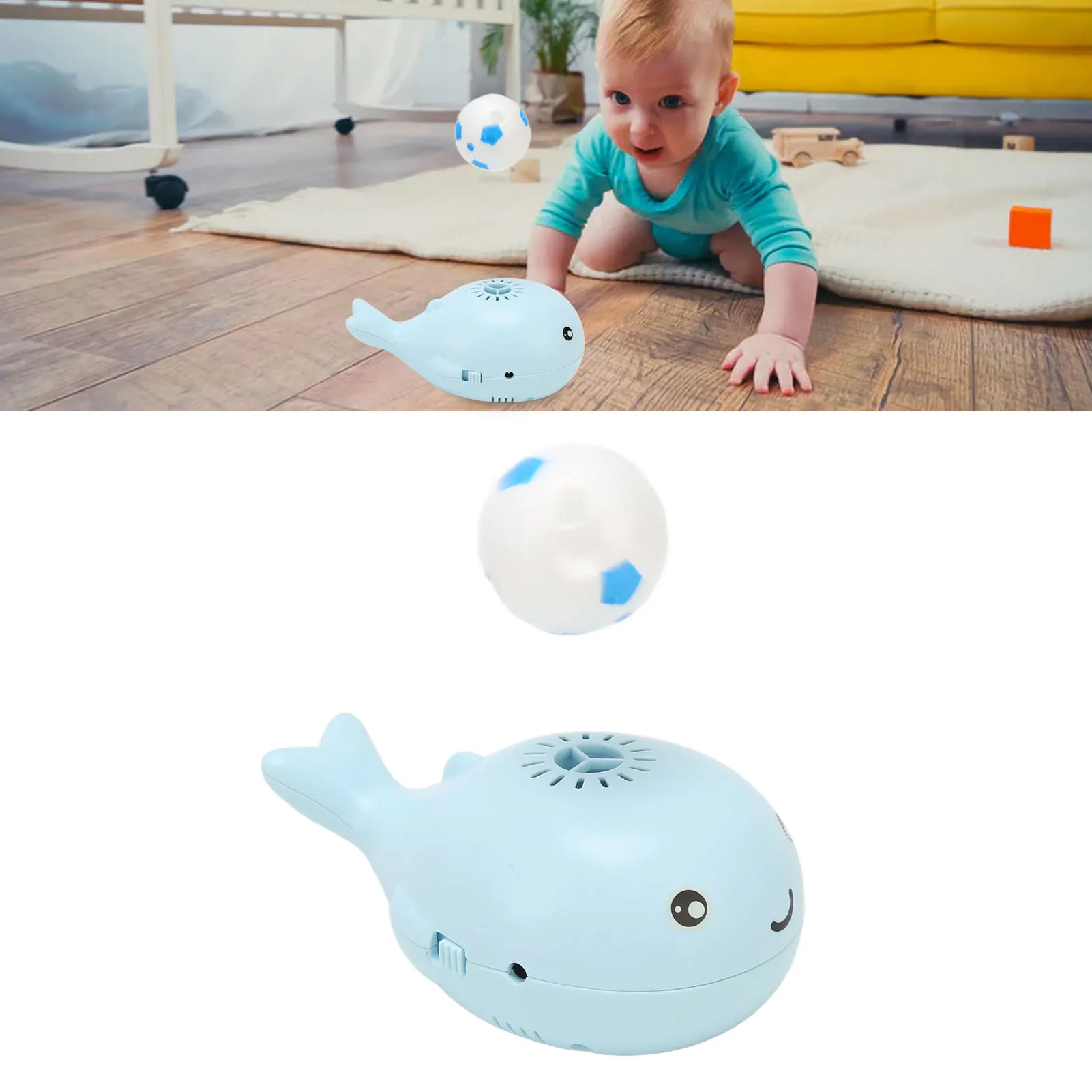 Plastic Whale Floating Ball Toy Whale Shaped Rechargeable Electric Blowing Ball Toy Electric Air Suspension Toy