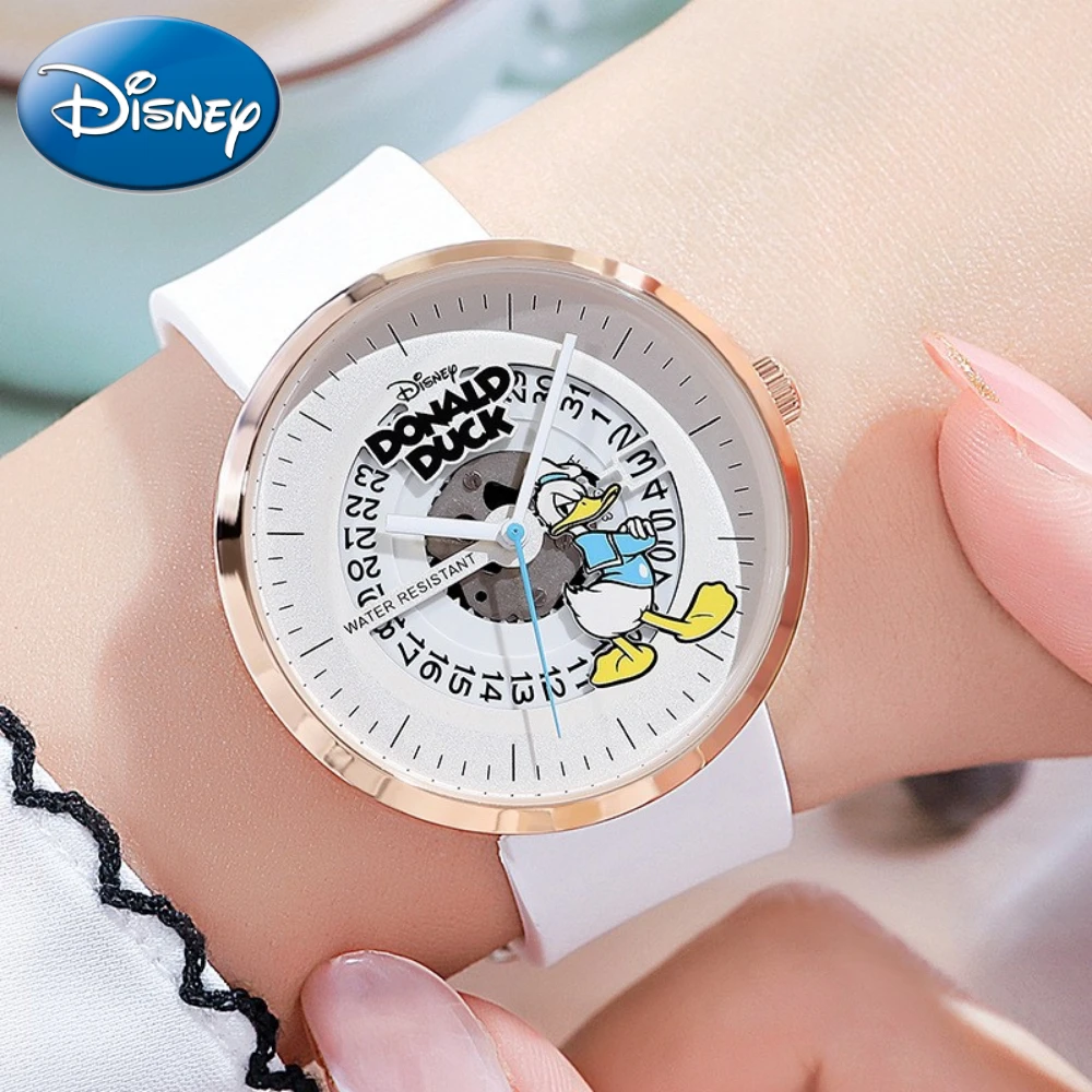 Disney Donald Duck Cartoon Fashion Pop Calendar Quartz Watch Cute Kids Clock Gift With Box Boy Relogio Masculino