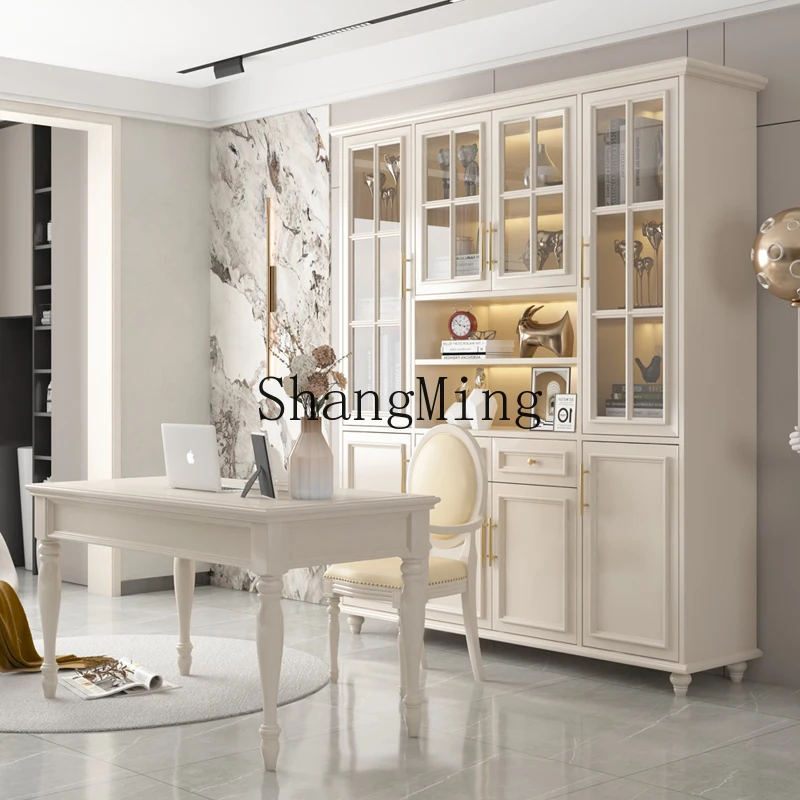 CL  bookcase solid wood floor-to-ceiling bookshelf overall bookcase integrated display wine cabinet against the wall