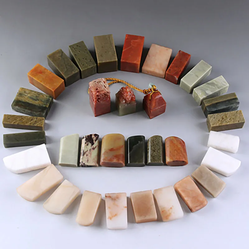 

34pcs Practice Chapter Set Chinese Name Stamp Stone Seal Letter Sealing Blank Stamp for Diy Painting Calligraphy Art Supply