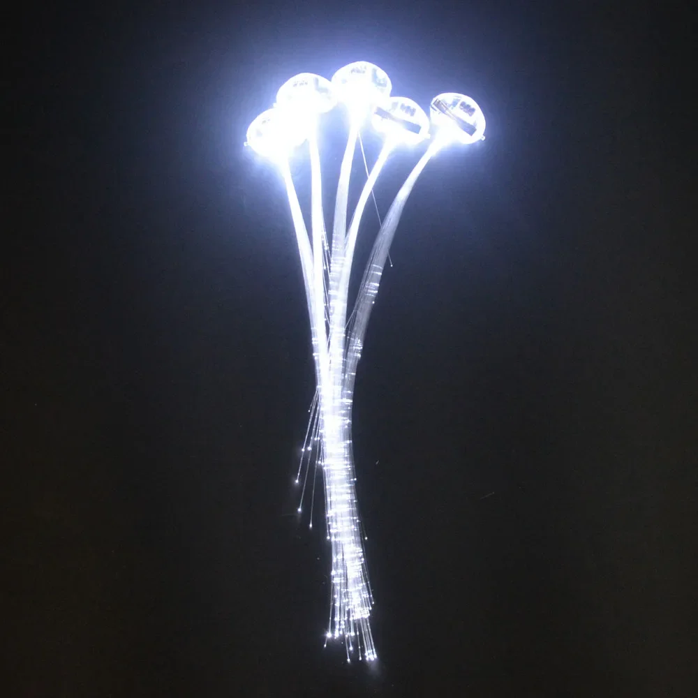 30/50/100 Stück weiße LED-Leuchten Haarfaser-Haarspangen Erweiterungen blinkende Zopfklammern Bar Konzert Glow Party Favor Halloween