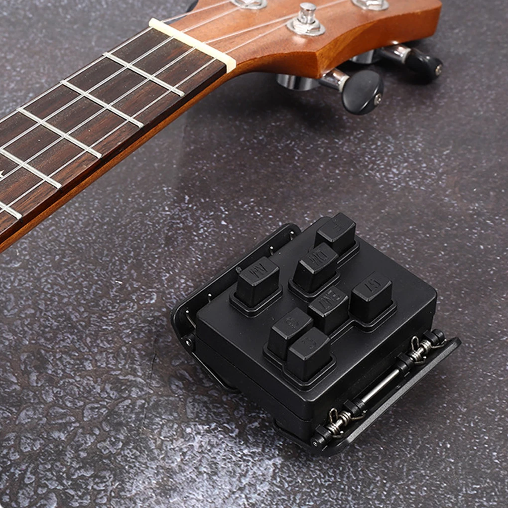 Ukulele Guitar Chord Trainer com 7 botões, Guitar Learning Aid Tool para pessoas, Cujos dedos machucam as cordas de guitarra