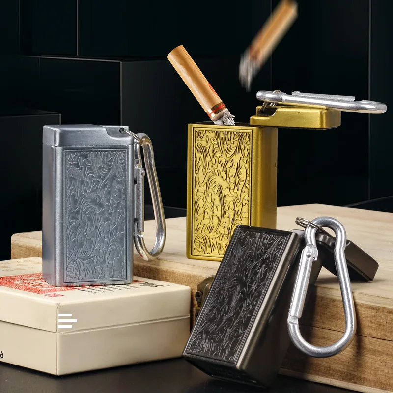 

2026Mini Portable Pocket Metal Ashtray with Climbing Hook Outdoor Travel Cigarette Ash Tray Smoking Accessories