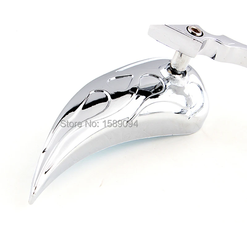 Chrome Custom Rearview Rear view Mirrors Blue For Harley Motorcycle Cruiser Chopper Dyna Electra Glide