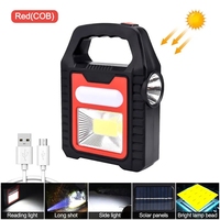 Portable Solar Lantern COB LED Work Lamp Waterproof  Emergency Spotlight USB Rechargeable Hand lamp for Outdoor Hiking Camping