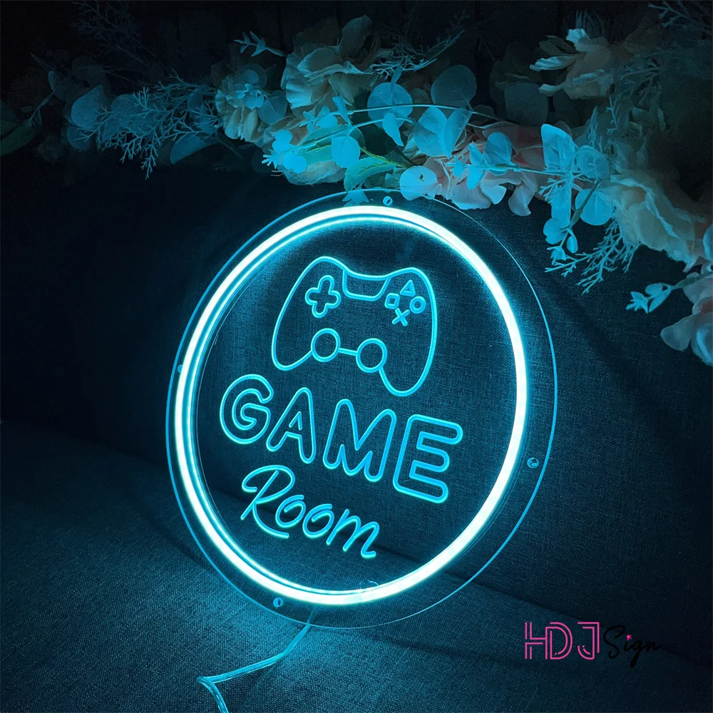 Game Room Neon Sign 3D Carving Acrylic Neon Light Custom Business Neon Signs LED Neon Light For Cafes Restaurant Shop Room Decor