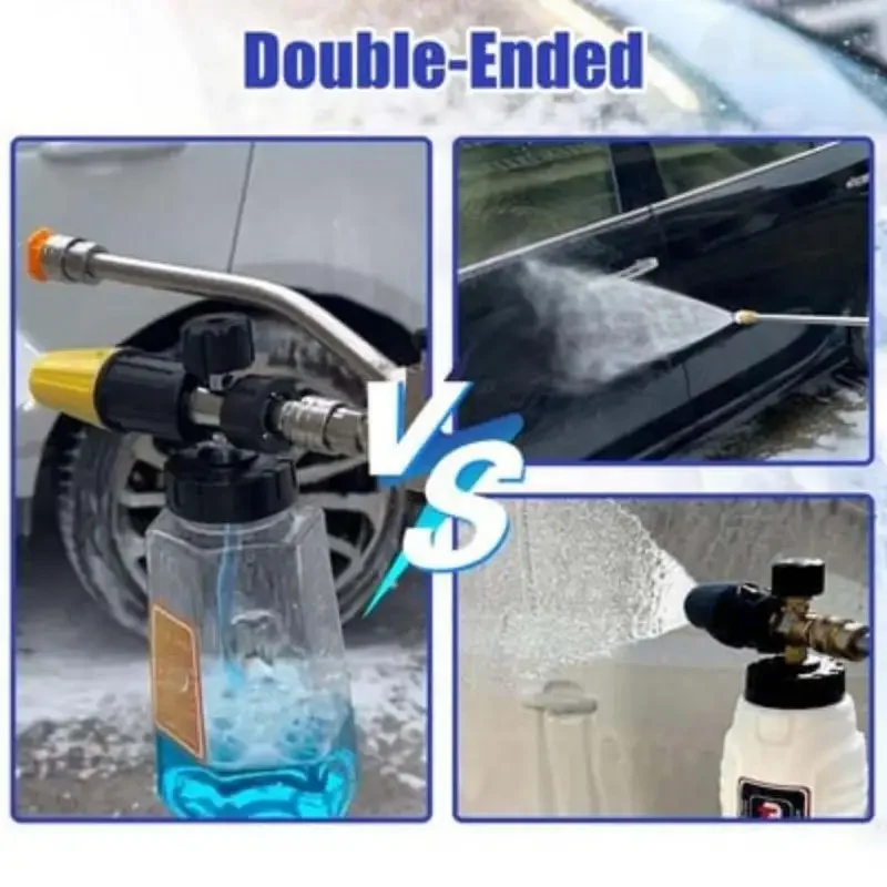 Foam Cannon Dual Connector Accessory High Pressure Car Wash Gun Dual Purpose Foam Spray Gun Combo Kit Functional Water Spray Gun