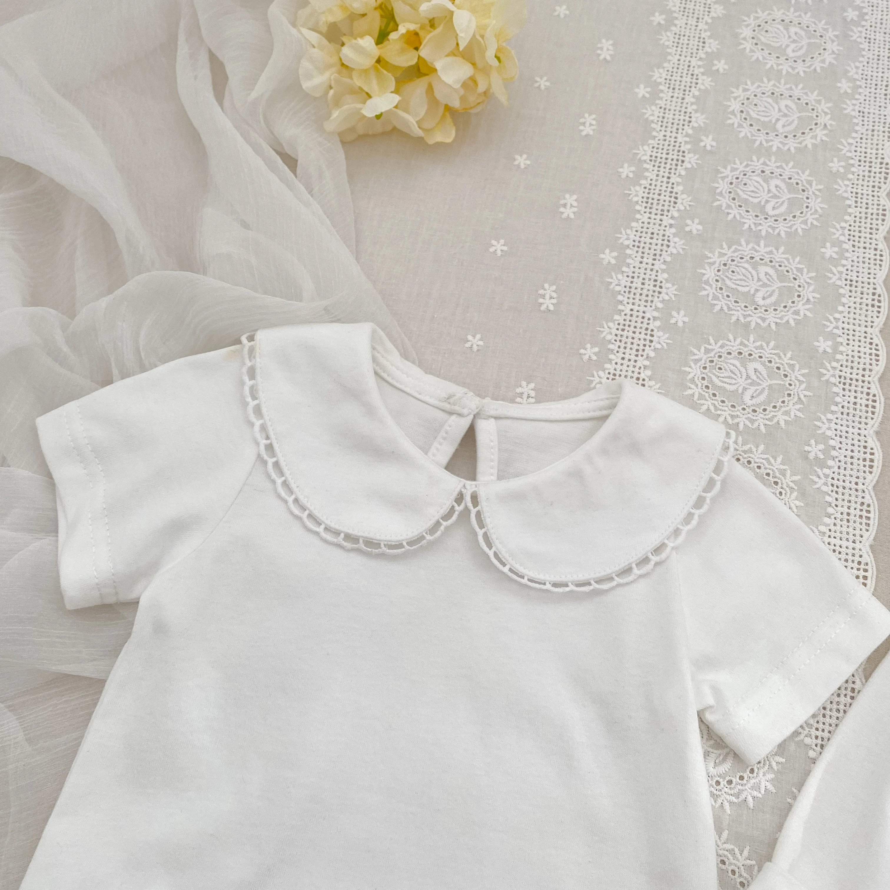 0-24M Herbst Baby Mädchen Romper Baby Mädchen Kleidung Kleinkind Neue Mädchen Spitze Kragen Strampler Baumwolle Weiß Infant baby Mädchen Overall – Detail 24