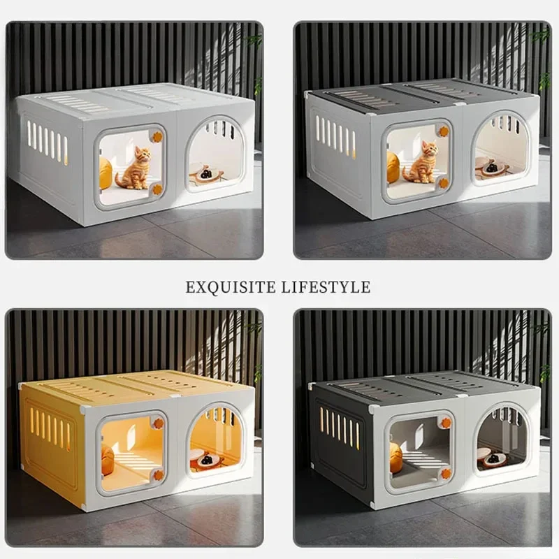 Cat Cages Does Not Occupy An Area Cat Litter Box Integrated Home Indoor Free Space Special House for Kittens Luxury Cat Villa B