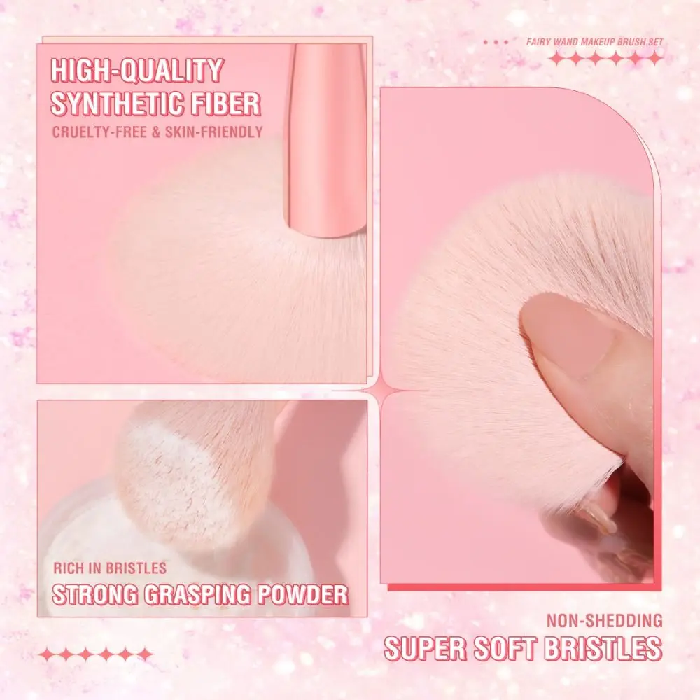 Pink Sparkling Multi-functional Makeup Brushes Foundation Blush Eyeshadow Liner Powder Blending Brush Face Makeup Tools