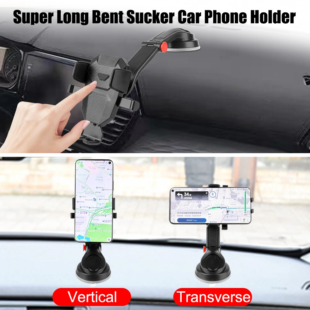 Rotating Bracket For iPhone Xiaomi Huawei Samsung Mobile Phone Support Adjusting The Bracket Universal Sucker Car Phone Holder