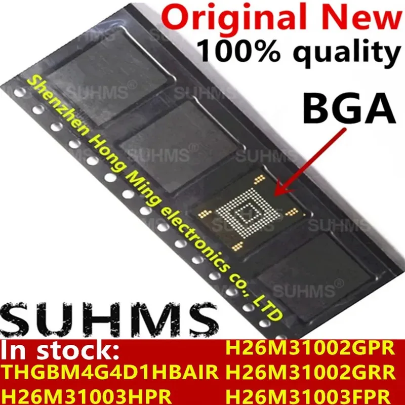 (1piece) 100% New H26M31002GPR H26M31002GRR H26M31003FPR H26M31003HPR THGBM4G4D1HBAIR BGA Chipset