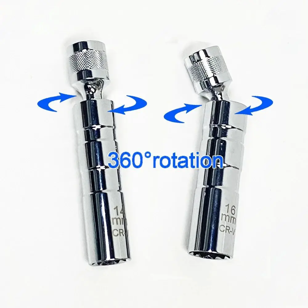14/16mm Magnetic Spark Plug Socket Wrench, 12 Angle Thin Wall 3/8