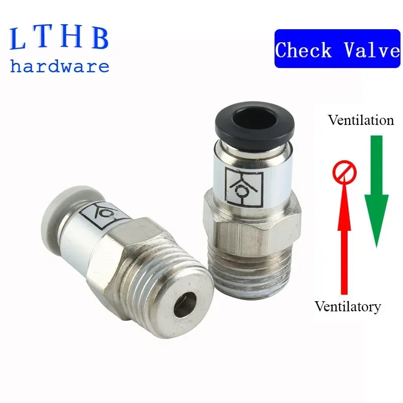 AKH Pneumatic Check Valve One-way Exhaust Valve Straight-through SPC8-02 VPC8-01 Prevents Air Backflow BSPT Thread 1/8 1/4 3/8