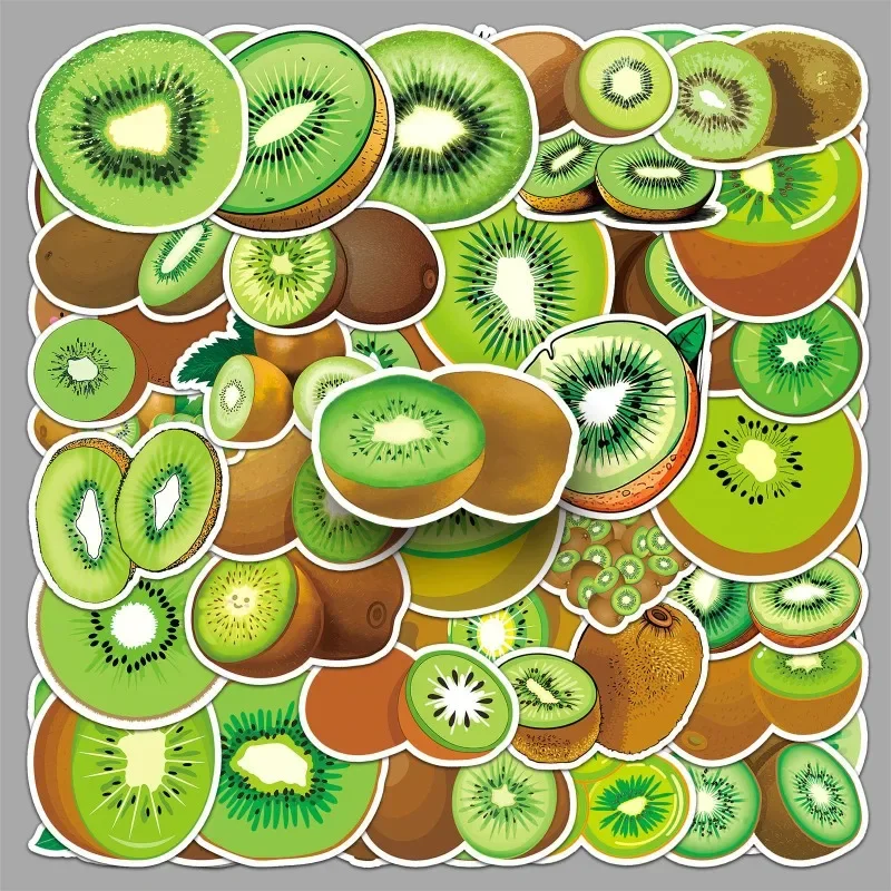 50pcs Cartoon Kiwi adesivi per Laptop Scrapbook cancelleria per chitarra adesivo per frutta fai da te forniture artigianali materiale per Scrapbooking