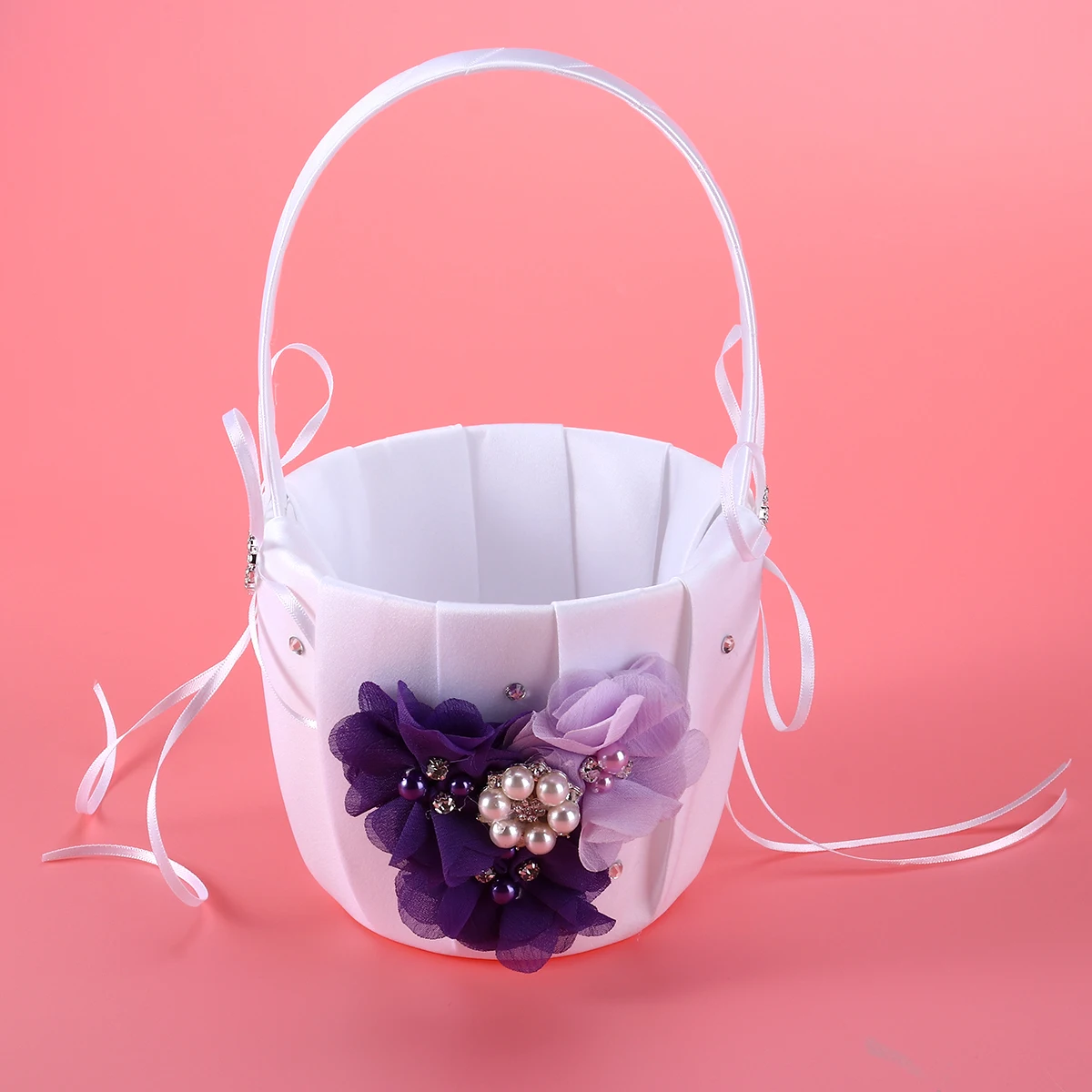 

4 Pcs Wedding Supplies Pillow Ceremony Bearer Brides Basket Flower Ring Holder Set Pillows for