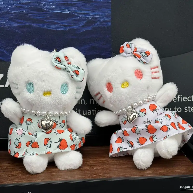 anime   Hello Kitty   Pluszowa lalka   Brelok   dziewczyna   Zawieszka do torebki   Spódnica w kwiaty Kitty   dekorować   Wypełnienie z bawełny pp   Zabawka   Akcesoria   Prezent