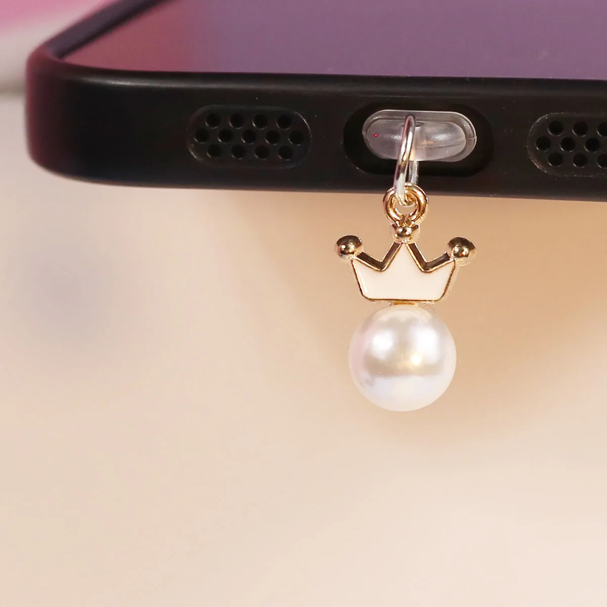 Elegant And Temperament Square Pearl Shining Phone Dust Removal Plug Beautiful And Fashionable Girl Suitable For Iphone Samsung