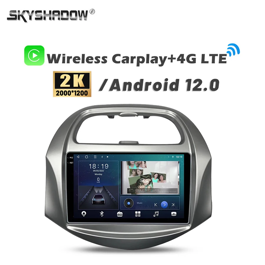 2K 2000*130 360 Carplay 8G+128G Android 14.0 Car DVD Player GPS map WIFI Bluetooth RDS Radio For Chevrolet SPARK Beat 2019 2020