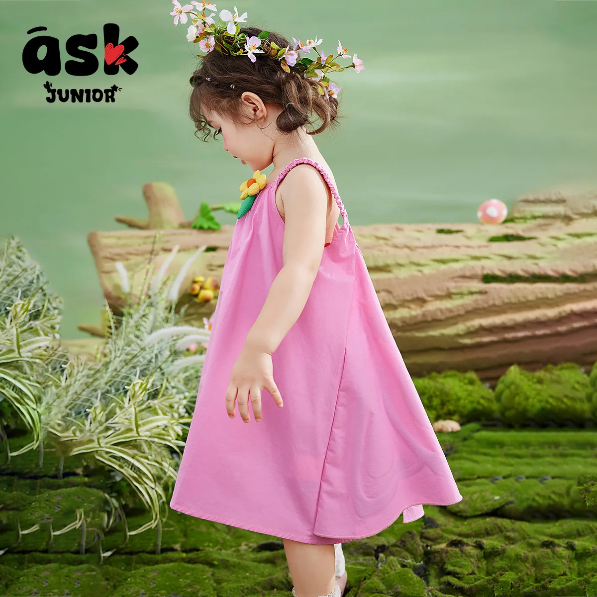 اسأل تنورة الفتيات الصغيرات الصيف الأطفال فستان الحمالة أجنحة الفراشة