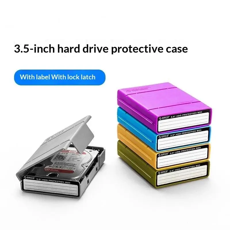 1PC PHP-35 Colorful 3.5-inch Hard Drive Storage Box Cover Anti Shock PP Box Sata Desktop Hard Drive Protection Box