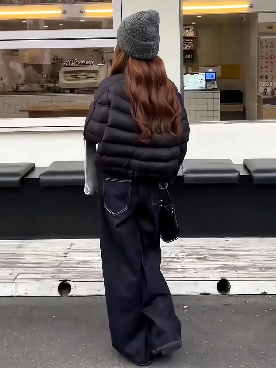 Bla ort ligero abajo Jaet mujer invierno nuevo Sle tamaño pequeño cuello alto ligero fino 90% blanco Du abajo abrigo cálido