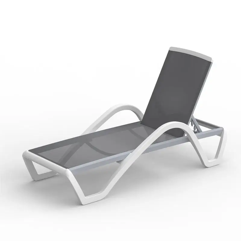 

Adjustable Aluminum Pool Lounge Chair, Weather-Resistant Chaise with Armrests, Ideal for Outdoor, In-Pool, Lawn Use (Gray, 1