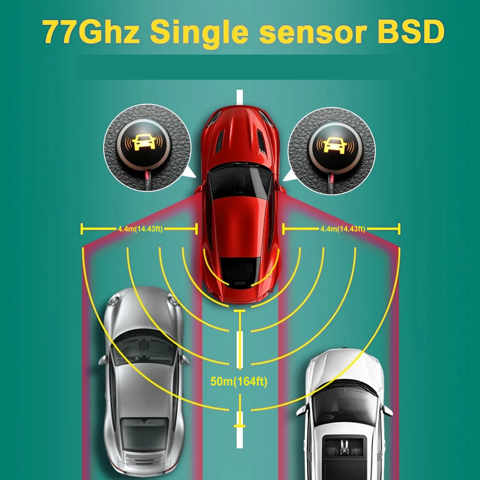 

77Ghz 24Ghz Millimeter Wave Radar BSD BSA BSM Blind Spot Detection System Horizontal Vertical 10M-50M Change Lane Aided Parking