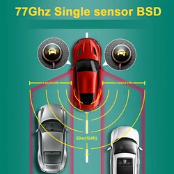 77GHz 24GHz มิลลิเมตรคลื่นเรดาร์ BSD BSA BSM ระบบตรวจจับจุดบอดแนวตั้งแนวนอน10M-50M เปลี่ยนเลนช่วยจอดรถ