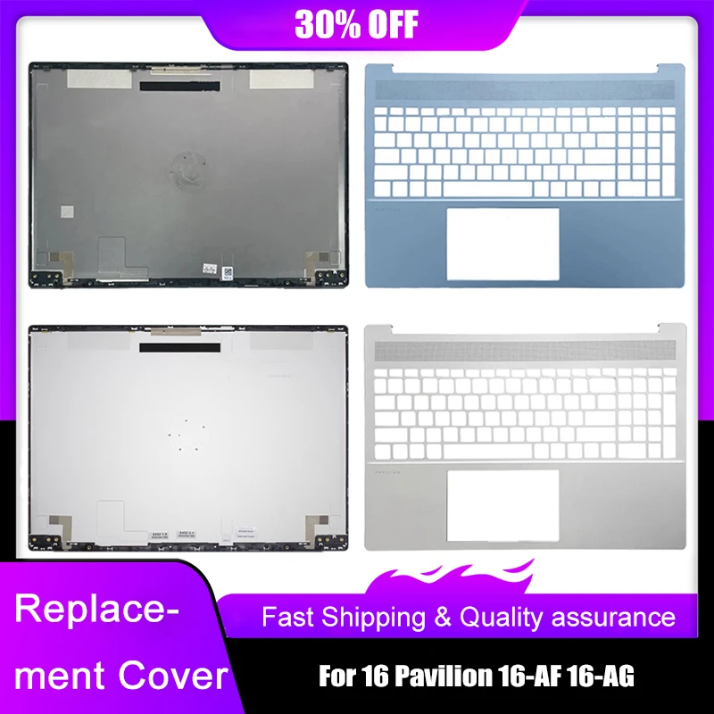 New Laptop LCD Back Top Cover For HP 16 Pavilion 16-AF 16-AG Palmrest Upper Replacement A C Shell Blue Grey Silver