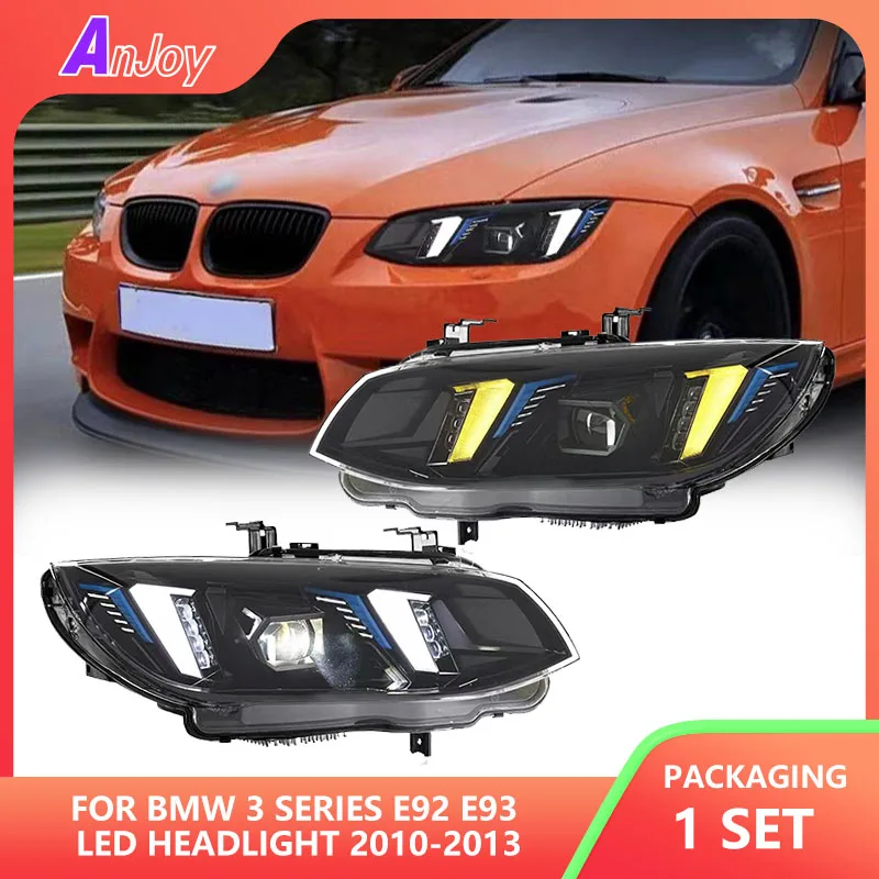 

Автоматический фонарь для BMW 3 серии E92 E93 Светодиодная фара 2010-2013 Светодиодный DRL указатель поворота дальнего света Объектив проектора «ангельский глаз»